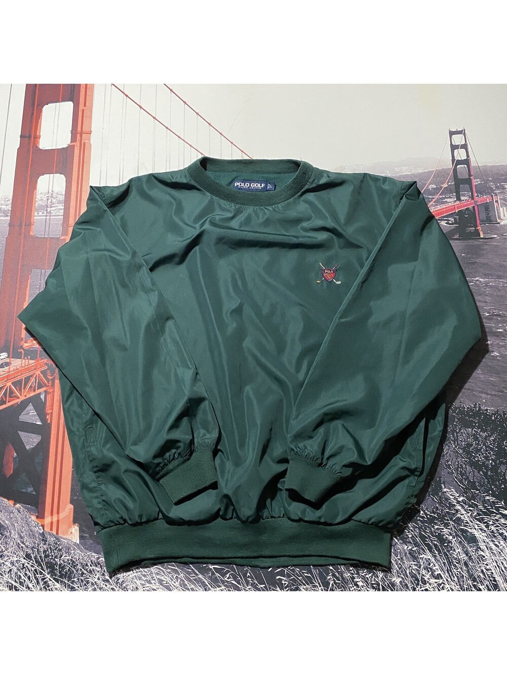 Vintage Polo Golf Ralph Lauren Mens Large Pullover Windbreaker Jacket 90s Y2K